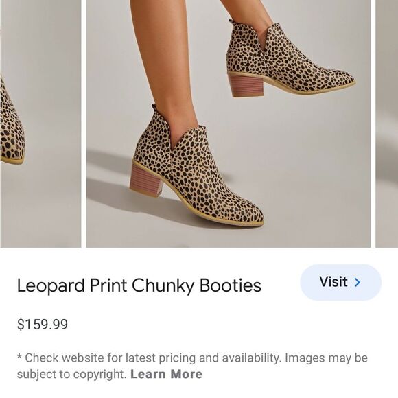 Dolce Vita Samy Leather Leopard Print Pointy Toe Bootie 7.5 NWOB - Picture 3 of 13